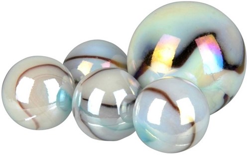 Don Juan knikkers White Tiger 21 stuks glas speelgoed-2