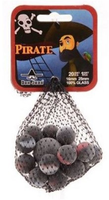 Don Juan knikkers piraten 21 stuks in net glas bont-2