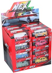 Welly speelgoedauto Volkswagen hippie bus pull-back 11,5cm metaal
