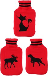 Lifetime warmwaterkruik 2L met gebreiden hoes rood - comfort kruik
