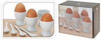 Eierdop set met lepel wit porselein 8 delig tafelservies ontbijt