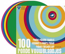 Vouwblaadjes rond 15,5 cm kleurrijk vouwpapier 100 stuks creatief