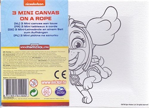 Paw Patrol schilderset 3 mini canvas aan touw met verf en penseel-2