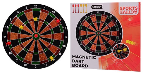 thumbnail: Magnetisch Dartbord Voor Kinderen – Dubbelzijdig, 12 Inch, Met 10 Veilige Magnetische Darts