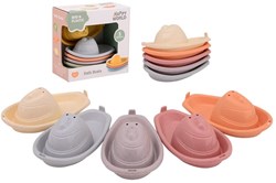 Johntoy bioplastic badbootjes Happy World 5 stuks stapelbaar speelgoed
