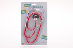Johntoy metalen stethoscoop speelgoed dokter rood 29578