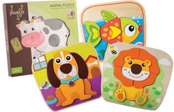 Jouéco houten dierenpuzzel - educatief speelgoed dieren vanaf 2 jaar