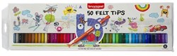 Bruynzeel viltstiften etui 50 kleuren uitwasbaar kindertekenen