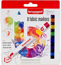 Bruynzeel fabric markers set 8 textielstiften voor creatief textiel