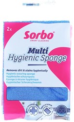 Sorbo schoonmaakspons hygiënisch antibacterieel blauw 2 stuks