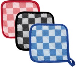 Pannenlap geruit katoen multi kleur 17x17cm keukenaccessoire