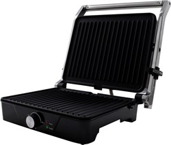 Inventum contactgrill instelbare temperatuur - grote grillplaat RVS