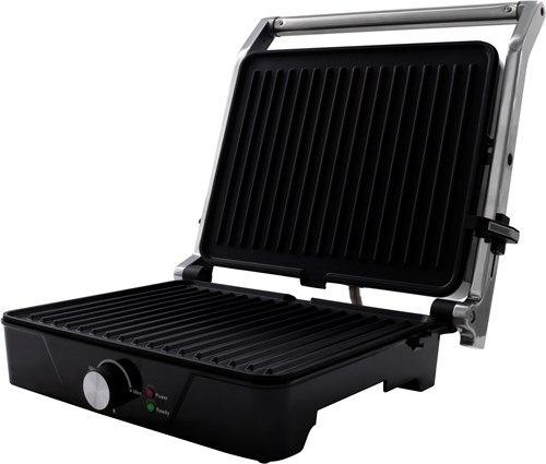Tomado Contactgrill 2000W zwart/RVS zwevende bovenplaat