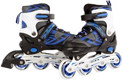 Inline skates verstelbaar blauw zwart aluminium frame maat 39-42 skeelers