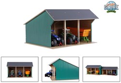Kids Globe landbouwloods speelgoed schuur voor tractoren 1:32 hout groot