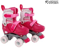 Rolschaatsen roze verstelbaar kinder skates maat 27-30 aluminium frame