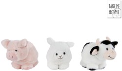 Boerderijdieren pluche bol knuffel 12cm - Take Me Home speelgoed