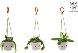 Vedes pluche hangplant speelgoed decoratie 24cm kamerplant