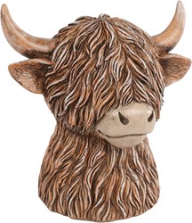 Van Manen spaarpot bruin polystone 11x11x12cm decoratief speelgoed