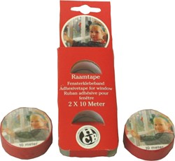 Raamtape rood decoratie tape 18mm x 10mtr 2 rollen kerst