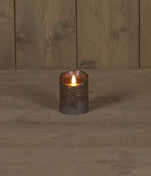 LED kaars rustiek met timer - antraciet - sfeervolle decoratie