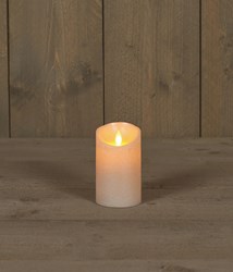 LED kaars rustiek met timer - parelmoer - 12,5 cm - sfeerverlichting