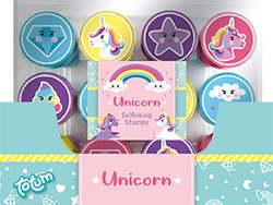 12 zelf inktende stempels Unicorn 071650