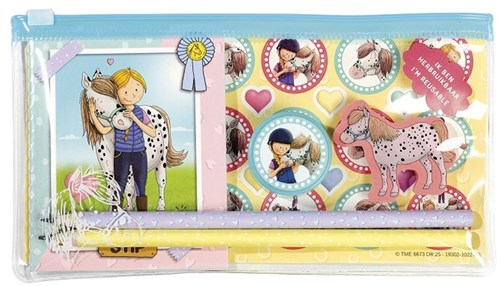 Bambolino Toys schrijfwaren set Stip de Pony - etui en stickers
