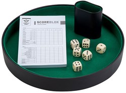 Longfield Games dobbelset - dobbelspel in luxe doos - zwart/groen