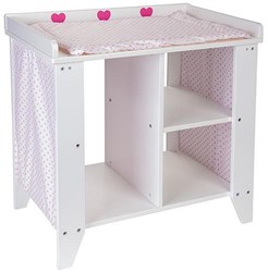 Poppen Commode wit/roze 52x34x53cm