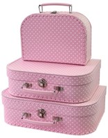Simply 3 koffers Polkadot roze 36966
