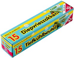 Cleany diepvrieszakken transparant 3 liter - 15 stuks keukenhulp