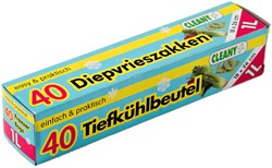 Cleany diepvrieszak 1 liter - 40 stuks plastic zakken voor voedsel