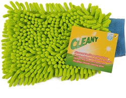 Cleany microvezel poetshandschoen chenille groen krasvrij schoonmaken