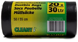 Cleany vuilniszak 30L 20 stuks - sterke afvalzakken plastic wit