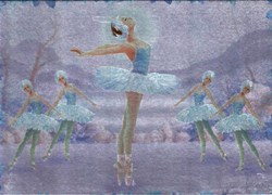 Harlekijn Glitter Juwelendoosje met muziek. Zwanen