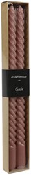 Countryfield dinerkaars set roze 30 cm - gedraaide kaarsen sfeer