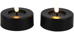 Countryfield LED theelicht rustiek zwart 2 stuks - warm wit licht