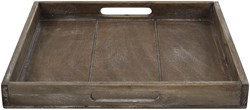 Countryfield dienblad speelgoed vierkant Claudina 30cm bruin karton