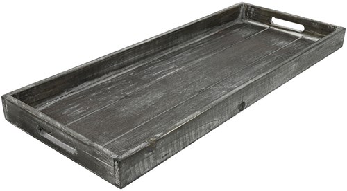 Countryfield dienblad hout grijs-wash 24x60cm rechthoekig decoratief