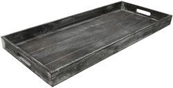 Countryfield dienblad houten serveerblad grijs 30x70cm decoratie