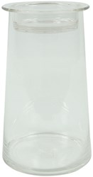 Countryfield glazen decoratiepot Hanny met deksel - modern design 14x14x23,5 cm