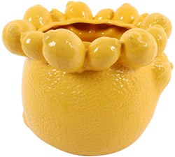 Countryfield bloempot Lemon geel keramiek 23,5x23,5x19cm decoratie