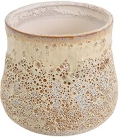 Countryfield bloempot aardewerk crème decoratie 13x13x12,5cm