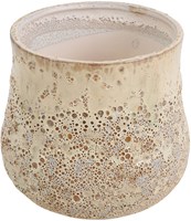 Countryfield bloempot keramiek XL crème decoratie 15x15x14cm rond