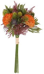 Countryfield kunstboeket dahlia oranje decoratie H36cm kunststof