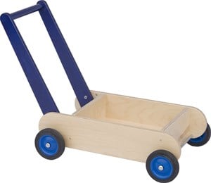 Van Dijk Toys Houten Loopwagen Blauw van dijk toys kopen in de aanbieding