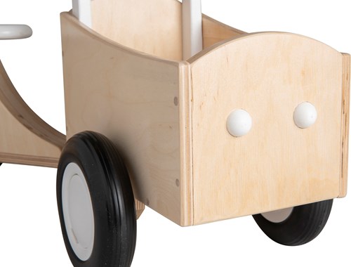Van Dijk Toys houten kinder loop bakfiets vanaf 1 jaar - Wit (Kinderopvang kwaliteit)-3