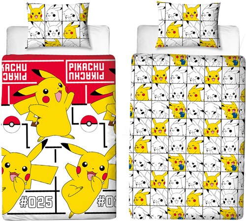 Pokemon dekbedovertrek kind 140x200cm katoen wit - Pokemon beddengoed