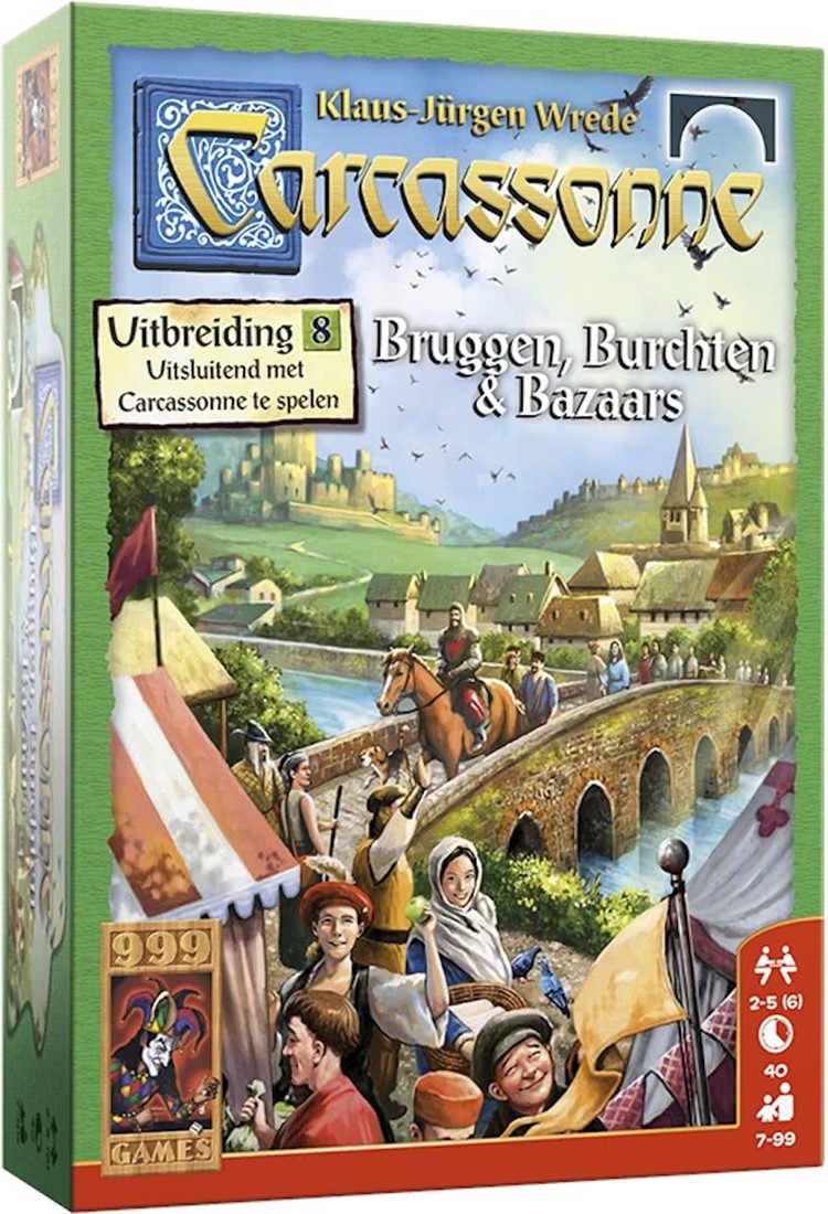Metalen lijn Melbourne Knuppel 999 Games Carcassonne: Bruggen, Burchten en Bazaars - Bordspel - 7+